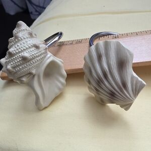 Seashell Shower Curtain Hooks - Cream